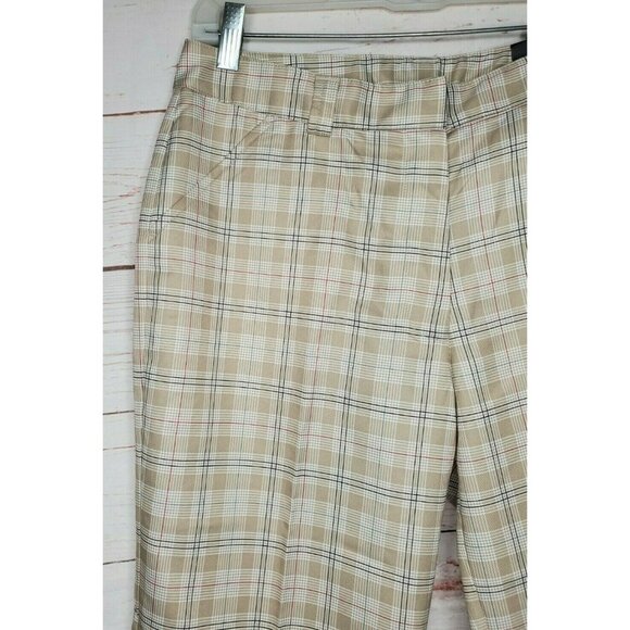 Pebble Beach Performance Size 10 Long Beige Plaid Shorts, Lightweight Polyester - Picture 4 of 11